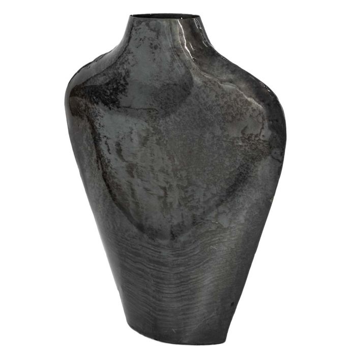 Metalen vaas blauw