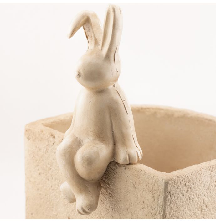 Aardewerk ornament bunny zittend L