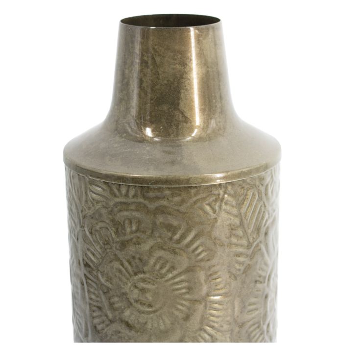 Metalen vaas olive
