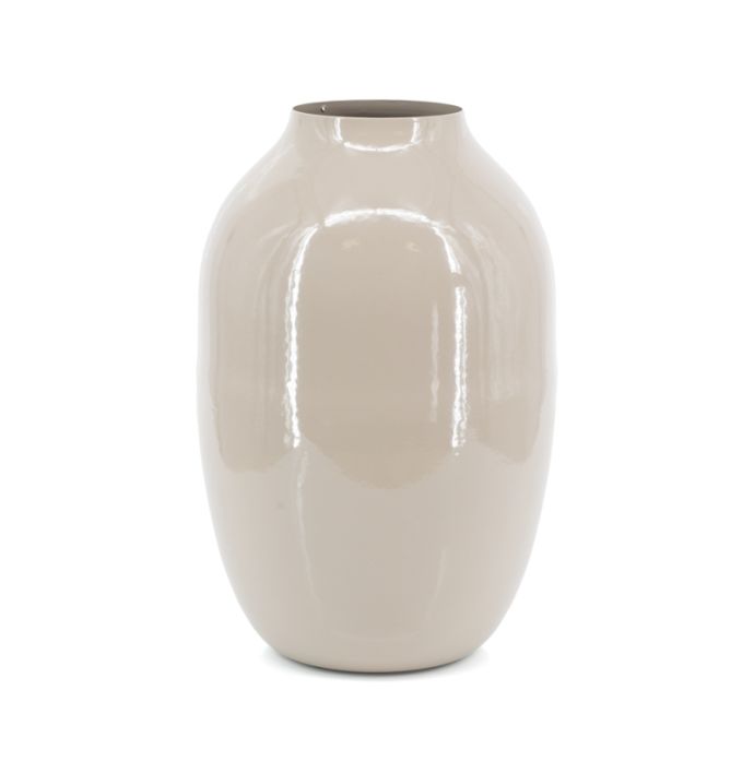 Metalen vaas Maru glossy sand