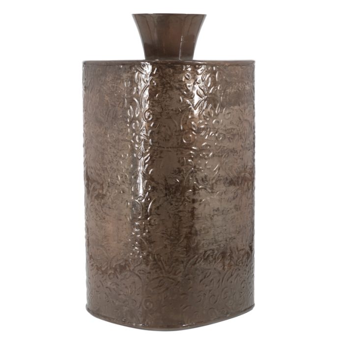 Metalen vaas driehoek pink stone