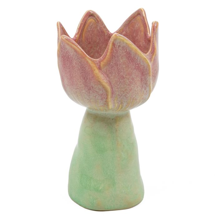 Aardewerk vaas tulp peach