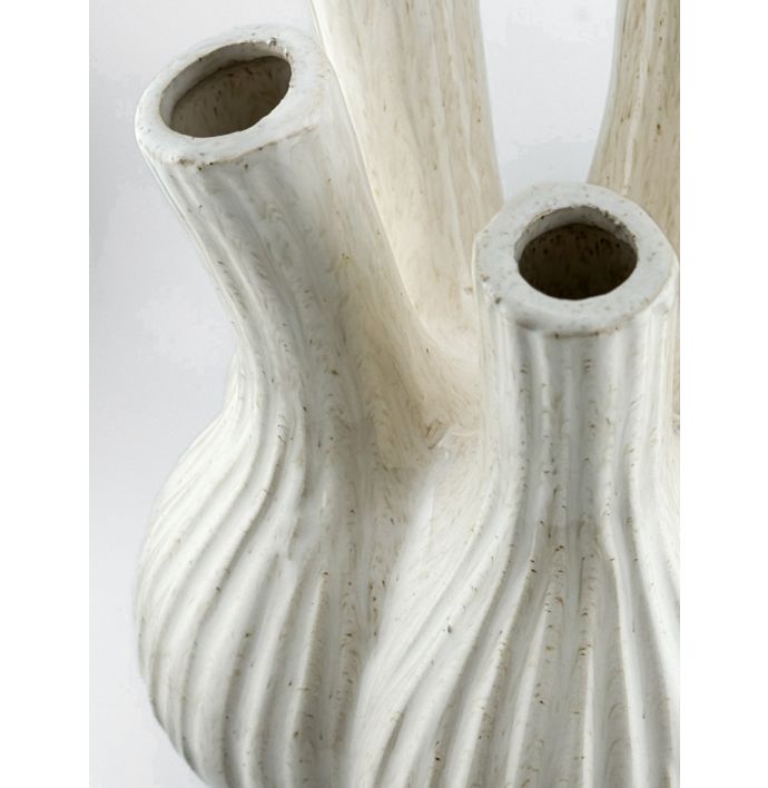 Aardewerk tulpenvaas Garlic beige