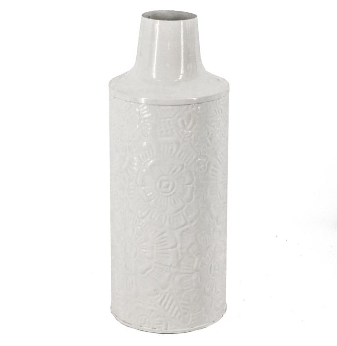 Metalen vaas white marble
