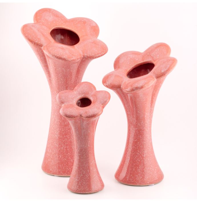 Vaas bloem roze L