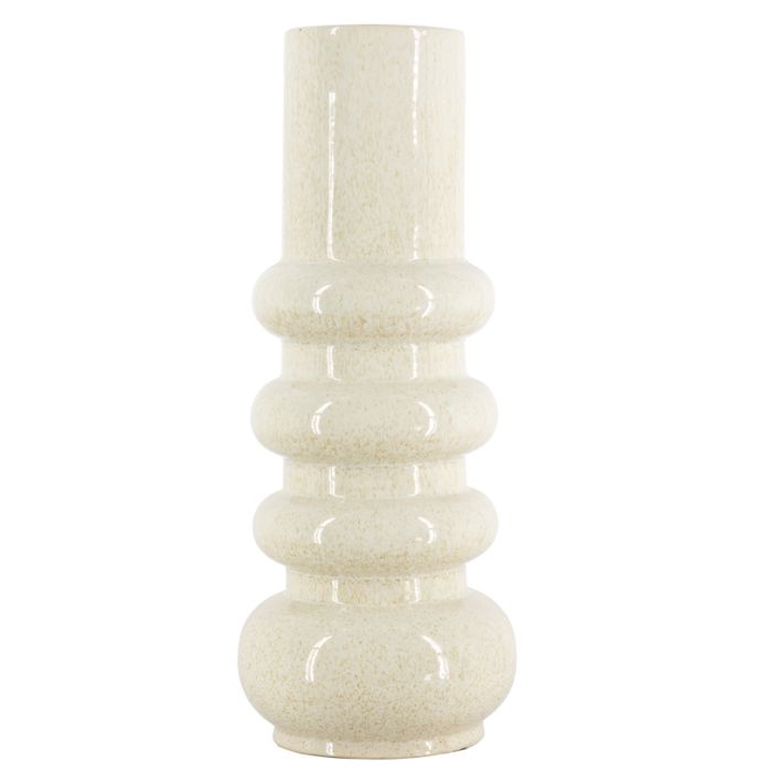 Aardewerk vaas Stack beige