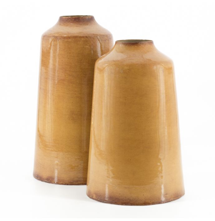 Metalen vaas mustard