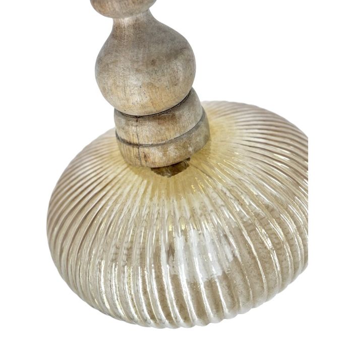 Hanglamp hout met glas