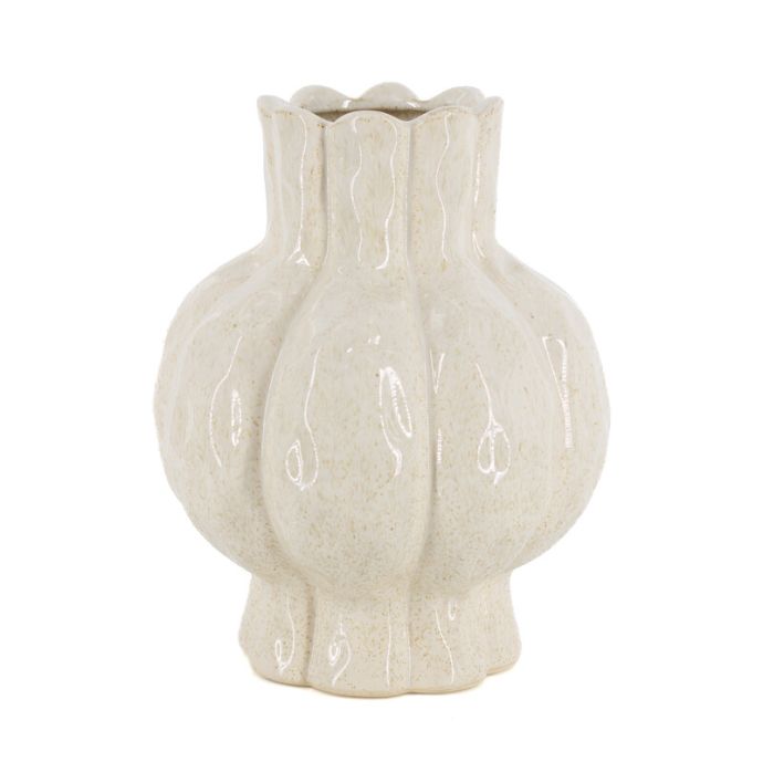 Aardewerk vaas Gaia L beige
