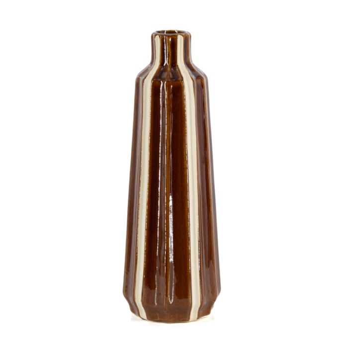 Aardewerk vaas Strea S bruin beige