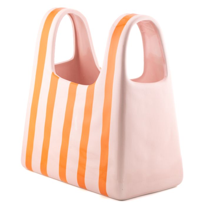 Aardewerk vaas Striped tas L