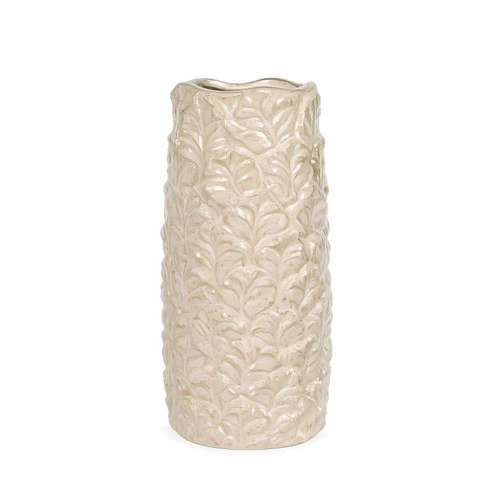 Aardewerk vaas Flek beige M