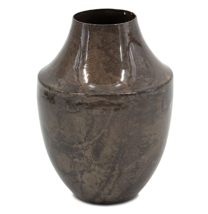 Metalen vaas brown marble