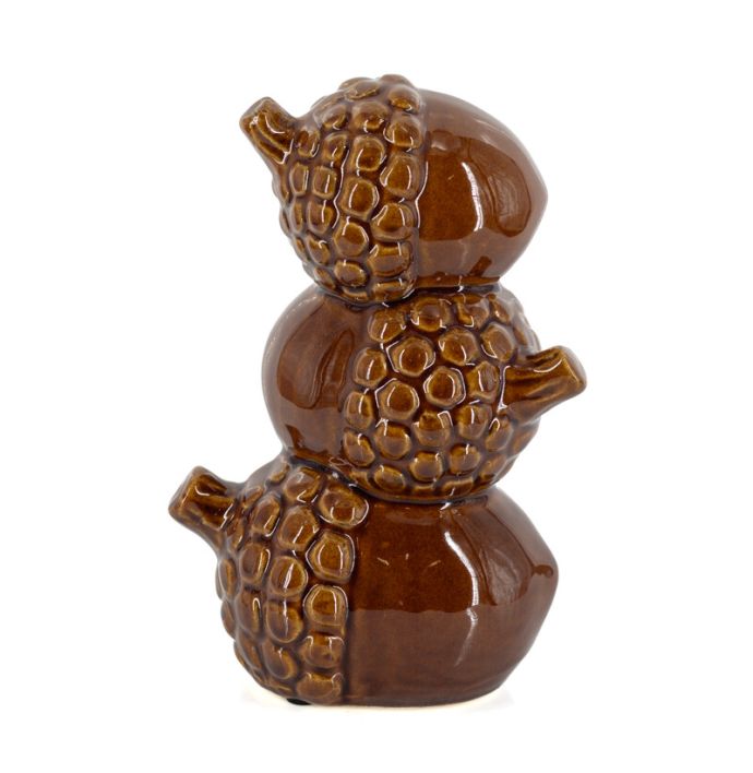 Aardewerk ornament Wintercone L bruin