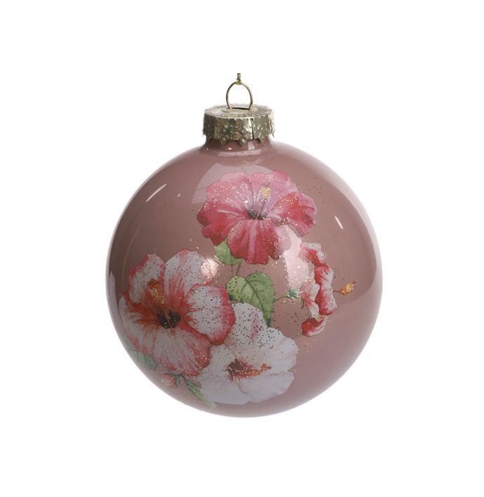 Glazen bal bloemenprint
