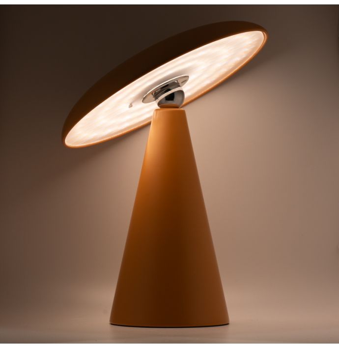 Bureaulamp Mush LED op accu mat oker