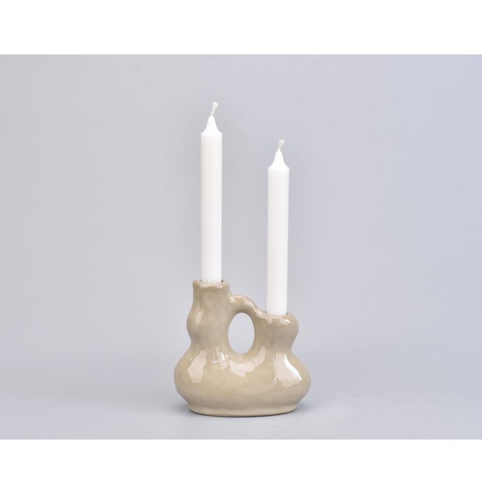 Aardewerk kaarsenstandaard Cluster Ivory