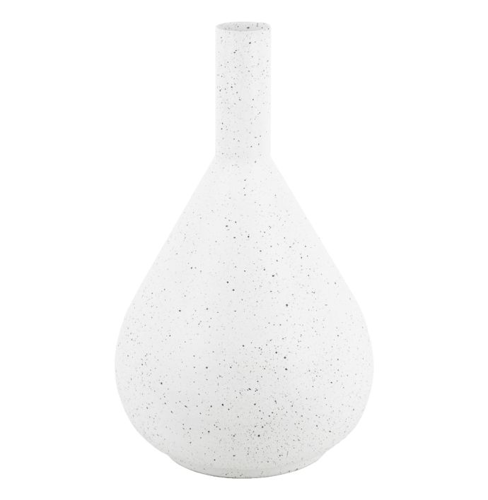 Metalen vaas white dots