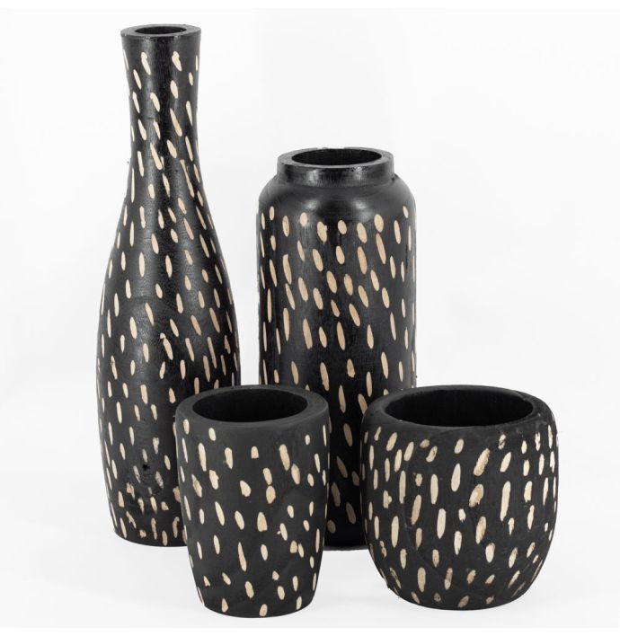 Houten vaas Batik