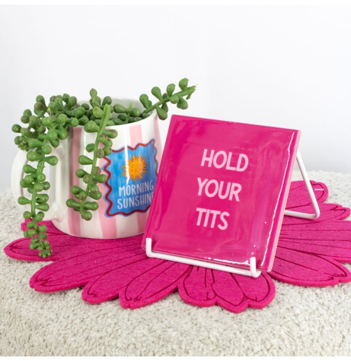 Tegeltje hold your tits
