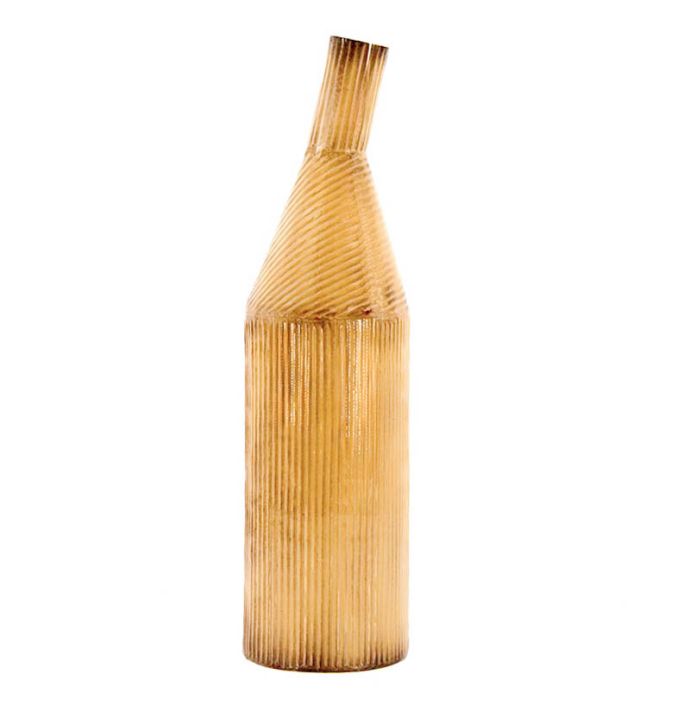 Metalen vaas contemp mustard