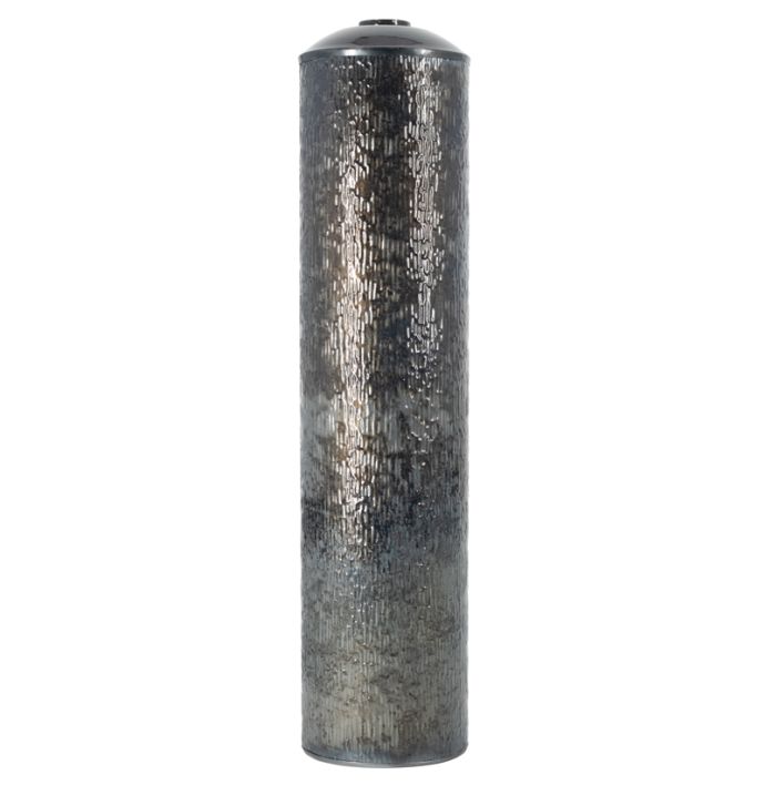 Metalen vaas striped blue stone