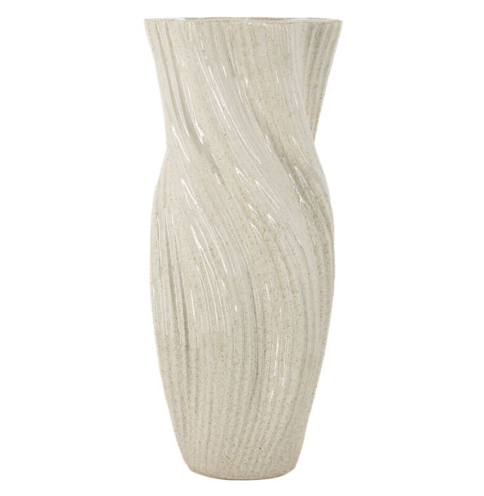 Aardewerk vaas Nira L beige