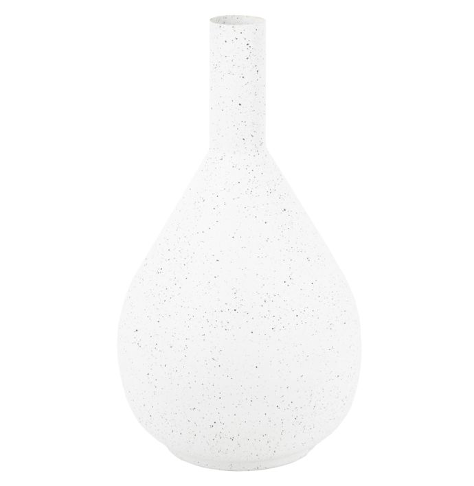 Metalen vaas white dots