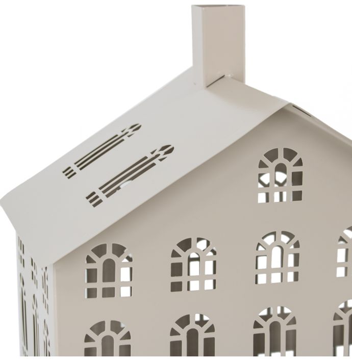 Metalen windlicht huis sand