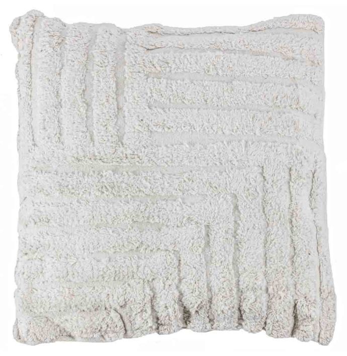Sierkussen Fluffy stripes cream