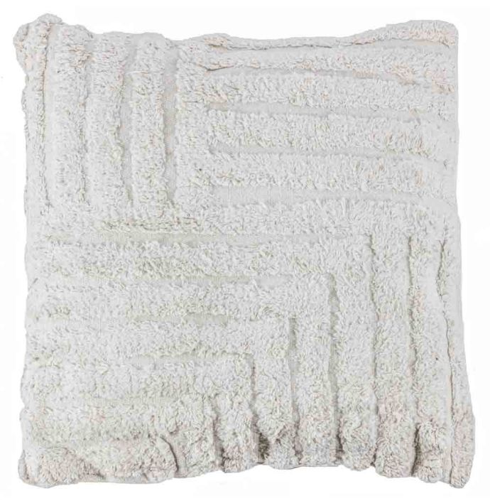 Sierkussen Fluffy stripes cream
