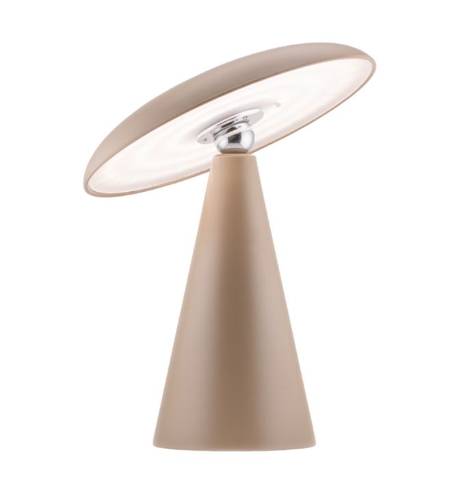 Bureaulamp Mush LED op accu mat taupe