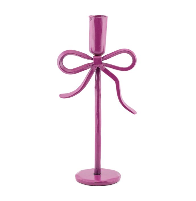 Kaarsenstandaard bow 25cm fuchsia