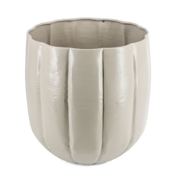 Metalen bloempot 35cm sand