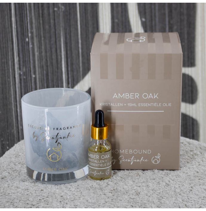 Geur kristal met 15ml essentiële olie amber oak
