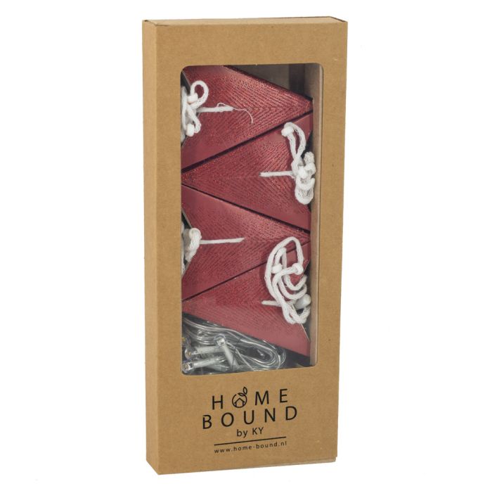 Kerstster slinger 8 stuks met timer red