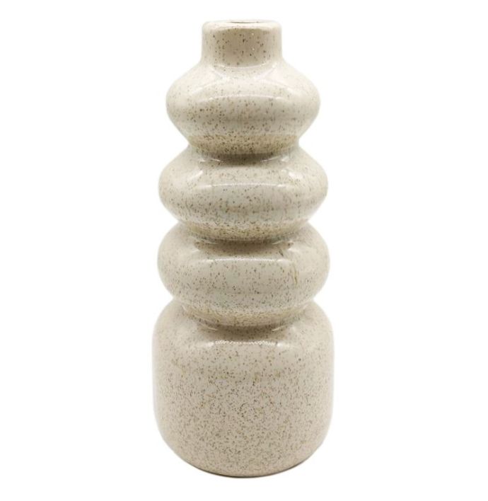Aardewerk vaas beige