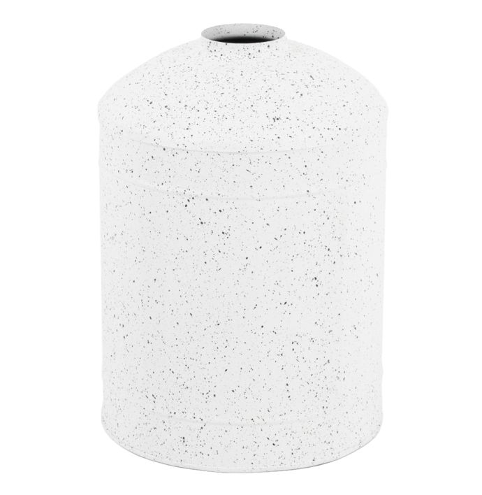 Metalen vaas white dots