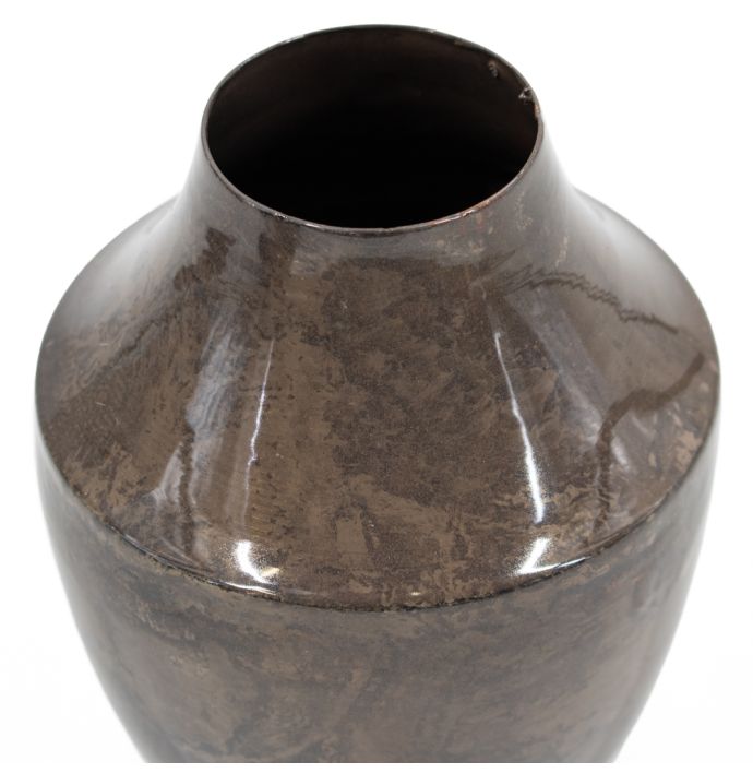 Metalen vaas brown marble