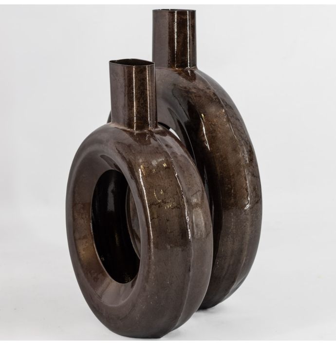 Vaas donut rond rosewood