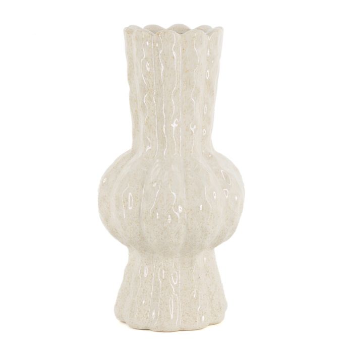 Aardewerk vaas Bira S beige