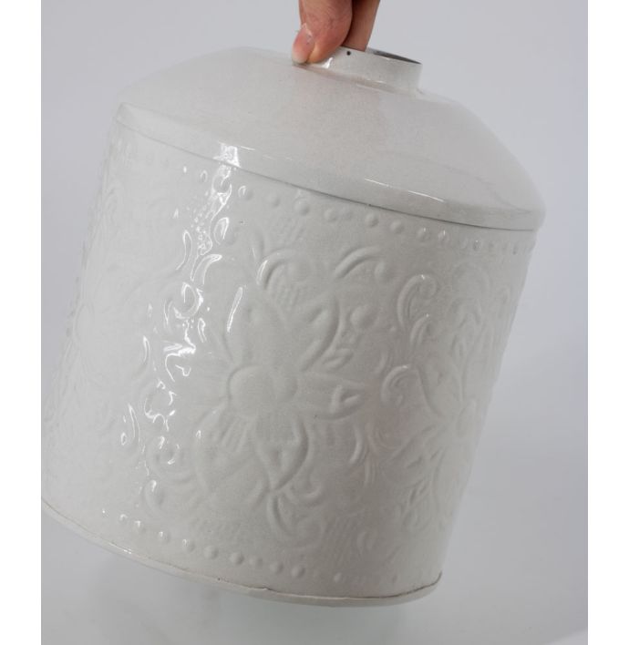Metalen vaas white marble