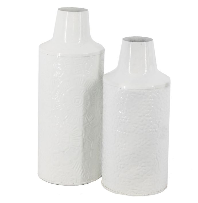 Metalen vaas white marble