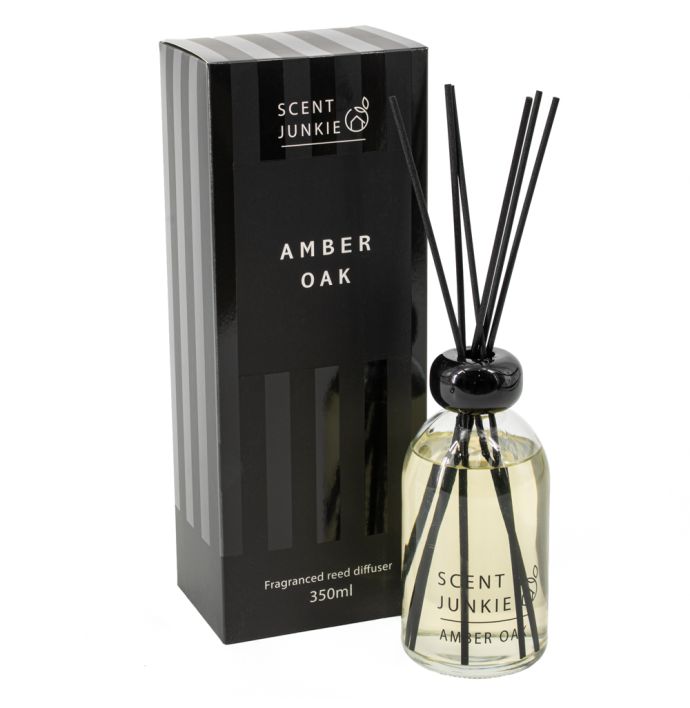 Geurdiffuser met stokjes 350ml amber oak