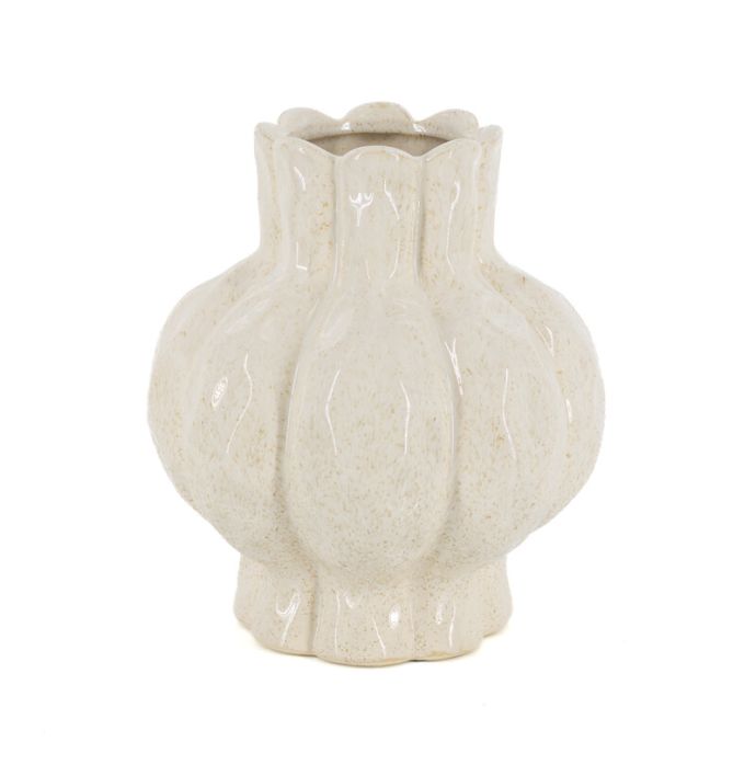 Aardewerk vaas Gaia S beige