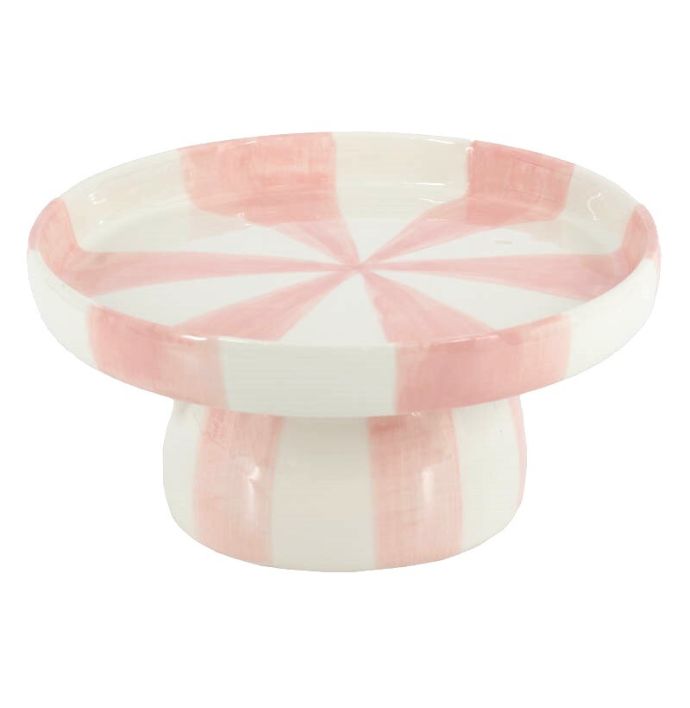 Plateau keramiek stripes roze