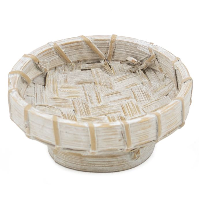 Bamboo schaaltje hoog whitewash