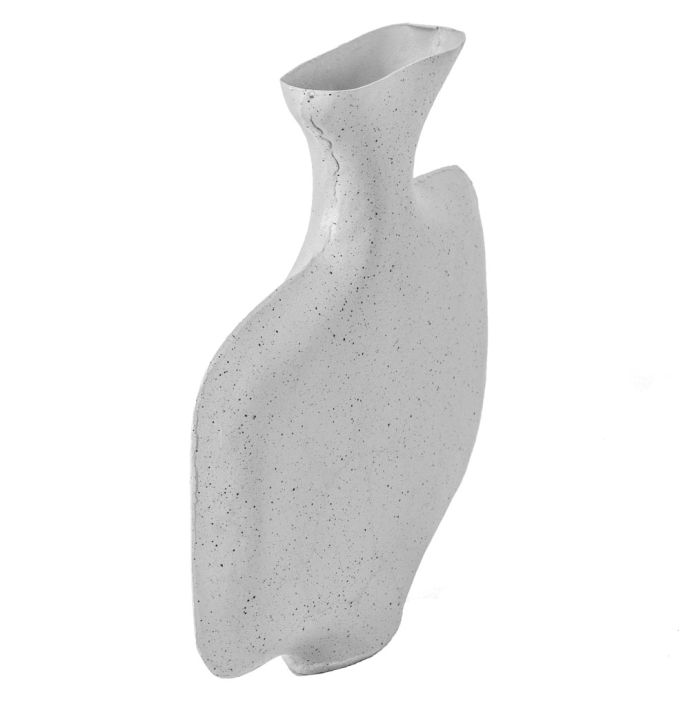 Metalen ornament vaas white texture