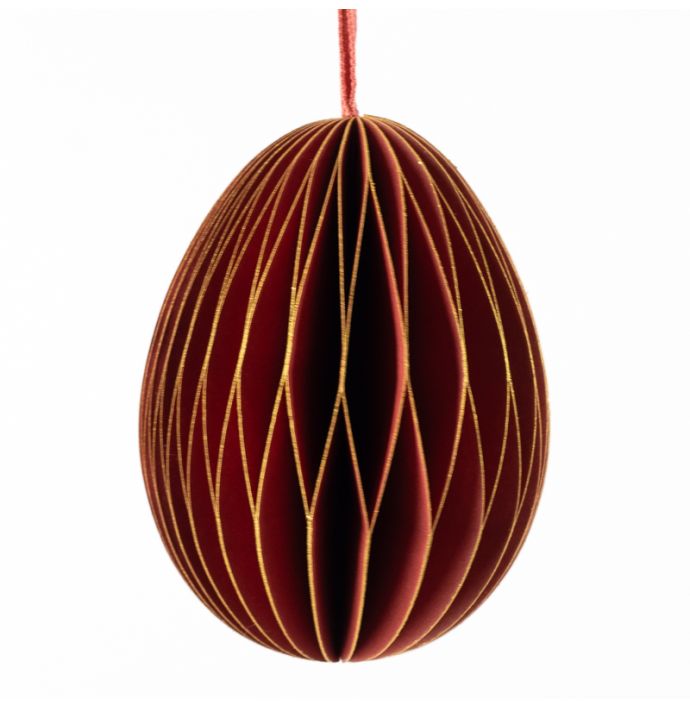 Papieren honeycomb ei burgundy