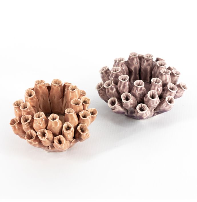 Waxinehouder keramiek papaver sandstone